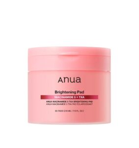 ANUA - Niacinamide 5 TXA Brightening Pad indeholder 60 pads i en pink beholder, formuleret til at understøtte effektiv hudpleje og fremme en strålende teint.