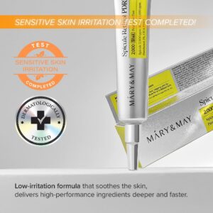 Mary&May Spicule Retinol PDRN Cream er afbilledet med sin æske. Denne creme er dermatologisk testet, irritationsfattig og ideel til følsom hud og indeholder dybe, hurtigtvirkende ingredienser til effektiv hudpleje.